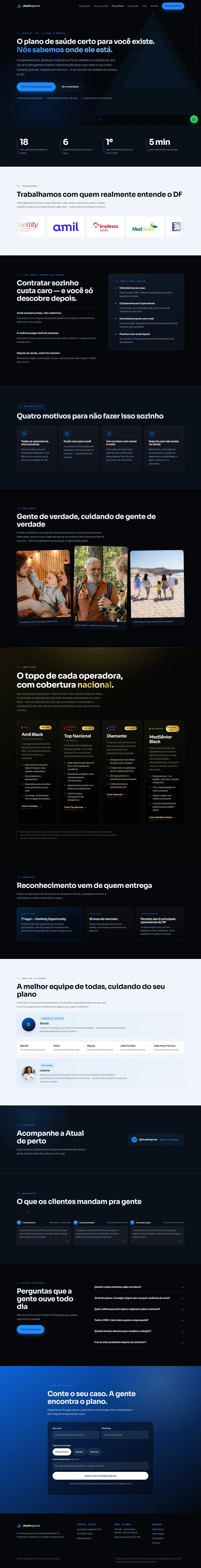 Captura completa da página inicial do projeto Atual Seguros