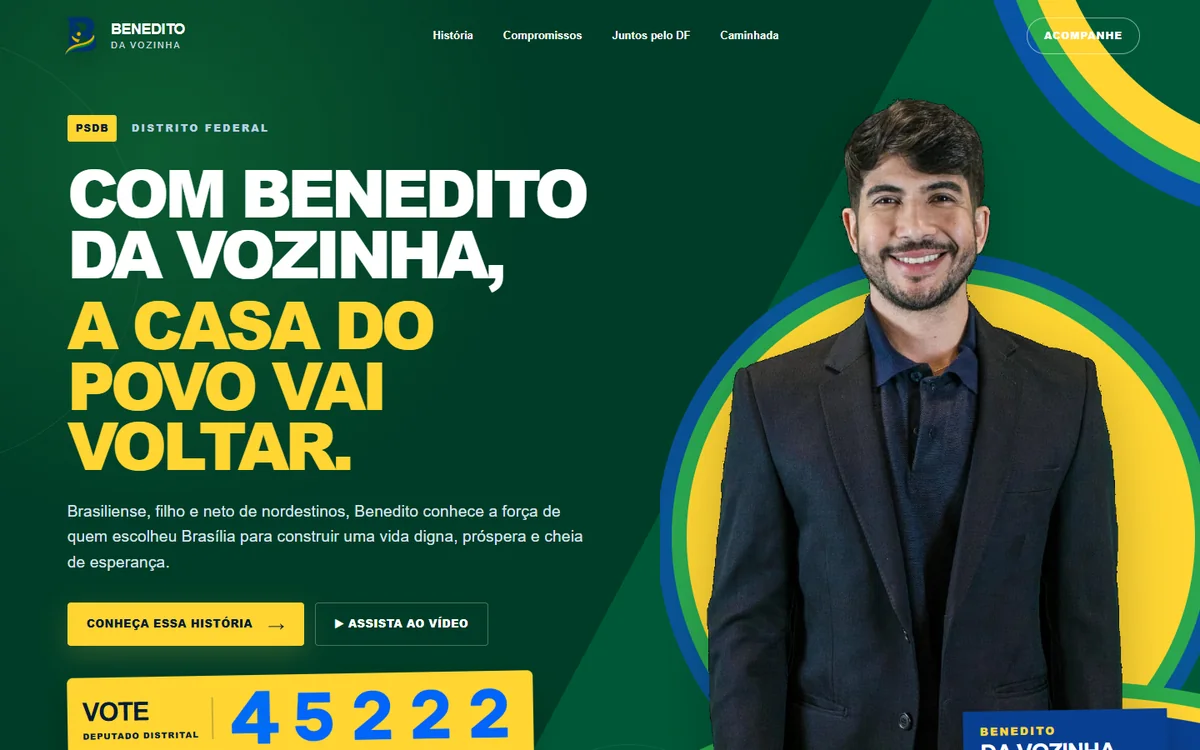 Página inicial do site Benedito da Vozinha